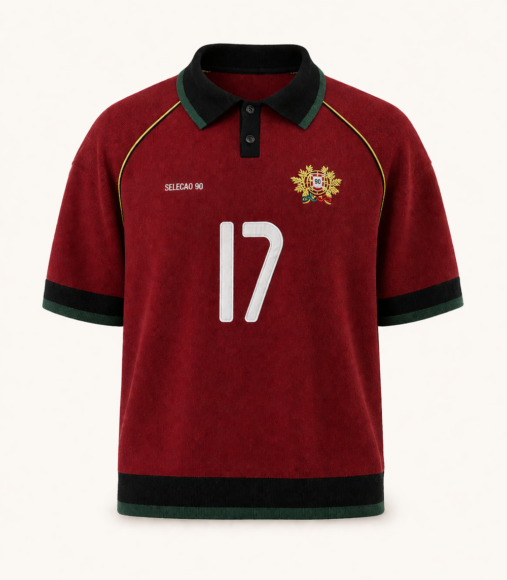 Vintage knitted Portugal football jersey No.17, Section 90 Beyond Legendary drop